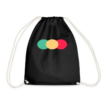 Trois Ovales- Vert- Rouge- Jaune - Sac de sport léger - noir - Devant