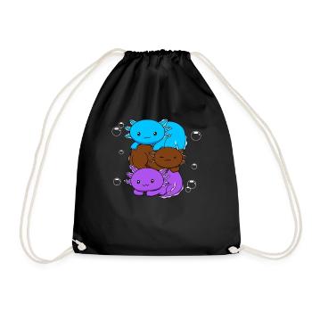Androsexuelle Flag Axolotl Heap Kawaii - Drawstring Bag - black - Front