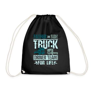 Équipe de chauffeurs de camion père et fils - Sac de sport léger - noir - Devant