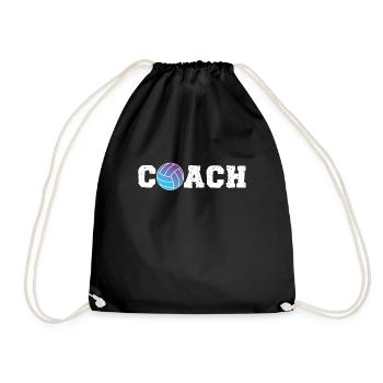 Volleyball Player Team Coach Coach - Drawstring Bag - black - Front