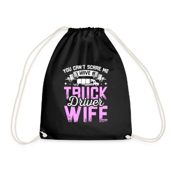 I have a truck driver wife - Turnbeutel - Schwarz - Vorne