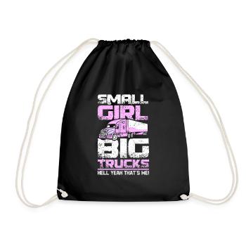 Small girl big trucks - Turnbeutel - Schwarz - Vorne