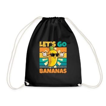 Vintage Let's Bananas Funny Banana - Turnbeutel - Schwarz - Vorne