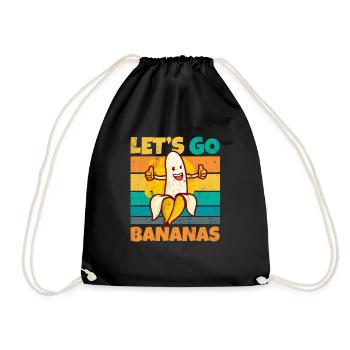 Vintage Let's Bananas Funny Thumbs Banana - Turnbeutel - Schwarz - Vorne