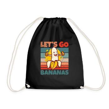 Retro Vintage Let's Bananas Funny Thumbs Banana - Turnbeutel - Schwarz - Vorne