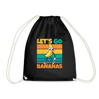 Vintage Let's Bananas Funny Smirk Banana - Turnbeutel - Schwarz - Vorne