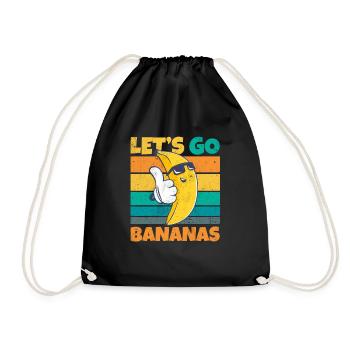 Vintage Let's Bananas Funny Cool Banana - Turnbeutel - Schwarz - Vorne