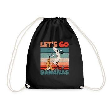 Retro Vintage Let's Bananas Funny Butt Banana - Turnbeutel - Schwarz - Vorne