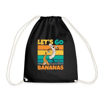 Vintage Let's Bananas Funny Butt Banana - Turnbeutel - Schwarz - Vorne