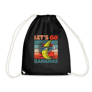 Retro Vintage Let's Bananas Funny Dab Banana - Turnbeutel - Schwarz - Vorne