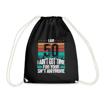 Funny 50th Birthday Idea Vintage 50 Year Old - Turnbeutel - Schwarz - Vorne