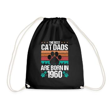 Cat Dad Born in 1960 Birthday for Cat Father 1960 - Turnbeutel - Schwarz - Vorne