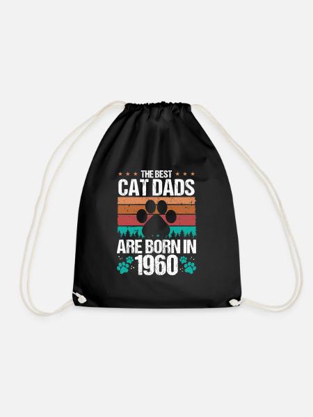 Cat Dad Born in 1960 Birthday for Cat Father 1960 - Turnbeutel - Schwarz