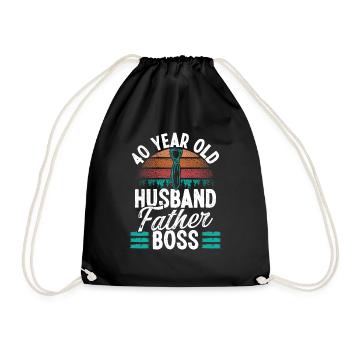 40 Year Old Husband Father Boss 40 Birthday Dad - Turnbeutel - Schwarz - Vorne