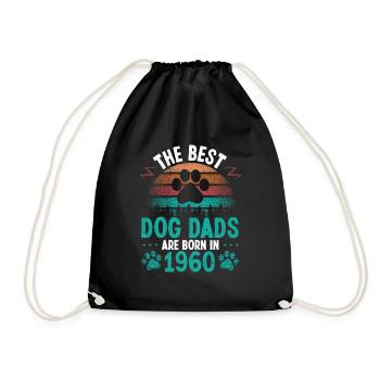 Dog Dad Born in 1960 Birthday for Dog Father 1960 - Turnbeutel - Schwarz - Vorne
