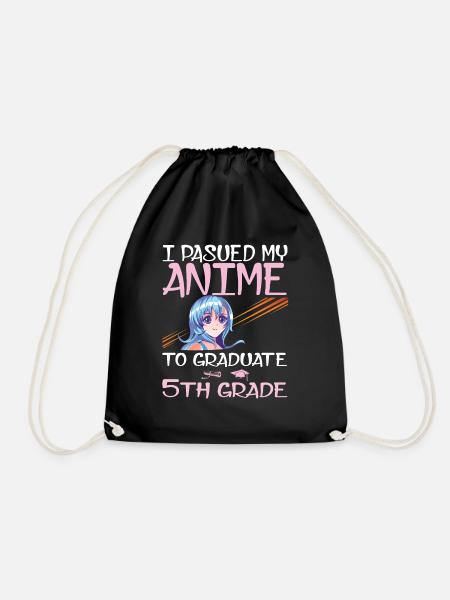 5th grade Graduation anime Graduate elementary - Turnbeutel - Schwarz