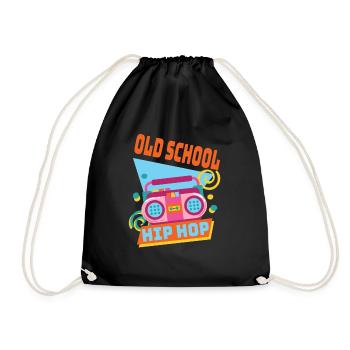 Retro Old School Hip Hop 80s 90s Graffiti Kassette - Turnbeutel - Schwarz - Vorne