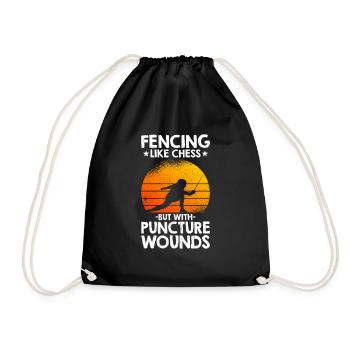 Fencing Like Chess But With Wounds - Drawstring Bag - black - Front