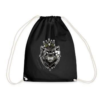 Bear King, Bear King Gift - Drawstring Bag - black - Front