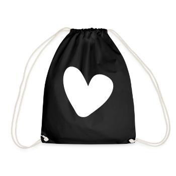White Heart Conception simple - Sac de sport léger - noir - Devant