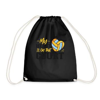 Volleyball Player Team My Heart Is - Drawstring Bag - black - Front