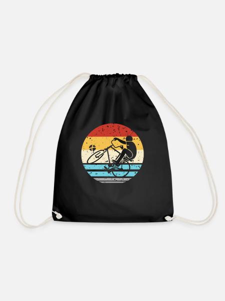 Retro Radball - Drawstring Bag - black
