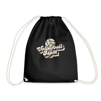Volleyball Player Team Mom Mother - Drawstring Bag - black - Front