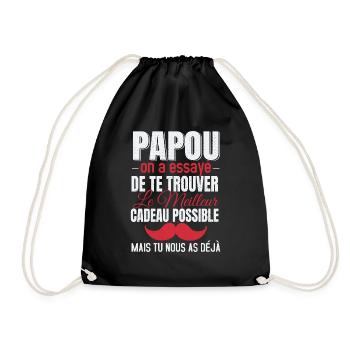 Papou Meilleur Cadeau Fête Des Pères Original Papy - Sac de sport léger - noir - Devant