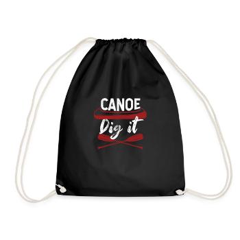 Fun Canoeing Vintage Kayak Lovers - Drawstring Bag - black - Front