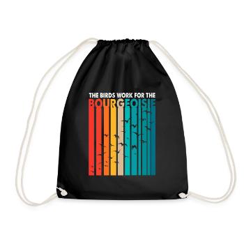 Spy Drone Conspiracy Birds Work For Bourgeoisie - Drawstring Bag - black - Front