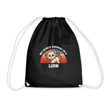 Löwe Safari Afrika My Spirit Animal Is A Lion - Turnbeutel - Schwarz - Vorne