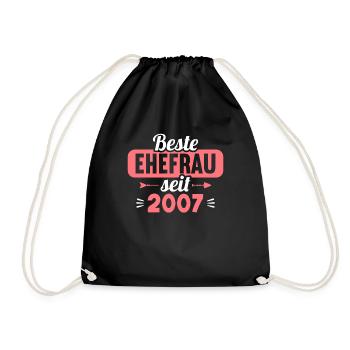 Beste Ehefrau Bester Ehemann seit 2007 - Turnbeutel - Schwarz - Vorne