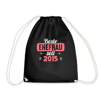 Beste Ehefrau Bester Ehemann seit 2015 - Turnbeutel - Schwarz - Vorne