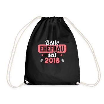 Beste Ehefrau Bester Ehemann seit 2018 - Turnbeutel - Schwarz - Vorne