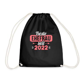 Beste Ehefrau Bester Ehemann seit 2022 - Turnbeutel - Schwarz - Vorne