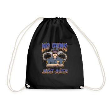 Blue Line Design for a Police Officer - Drawstring Bag - black - Front
