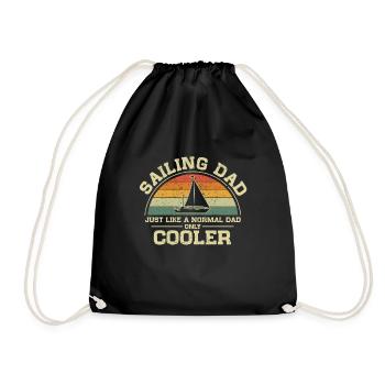 Sailing Dad Just Like A Normal Dad Only Cooler - Drawstring Bag - black - Front