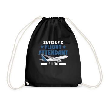 Flight Attendant Gift Flight Attendant - Drawstring Bag - black - Front