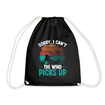 Kiteboarding I cant Wind picks up Kitesurfing - Turnbeutel - Schwarz - Vorne