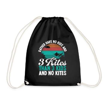 Kitesurfing Kitebaorder Humor Vintage Kiteboarding - Drawstring Bag - black - Front