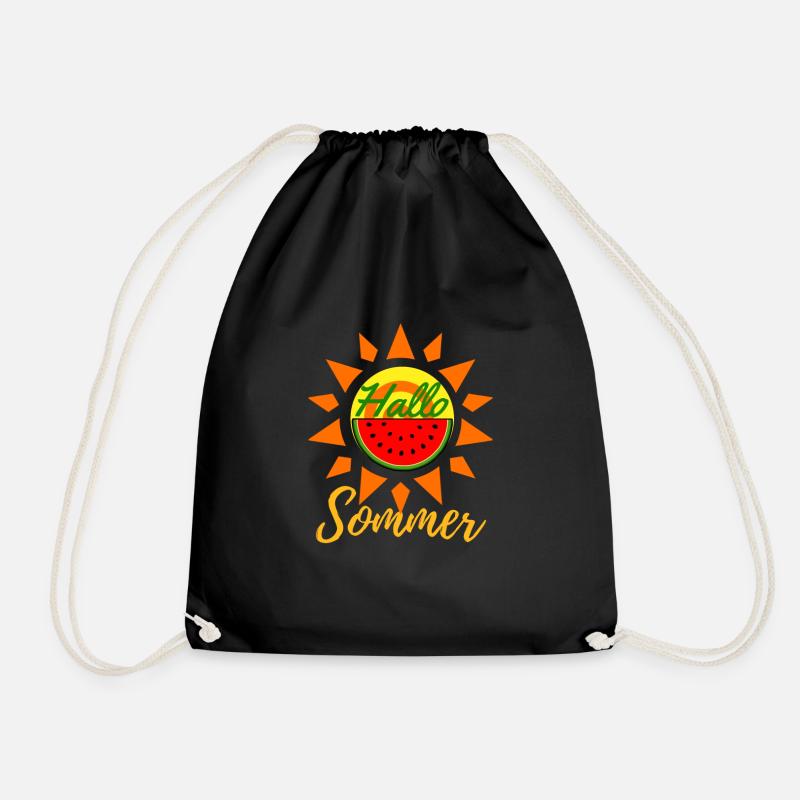 Hello Summer Sun Sunshine - Drawstring Bag - black