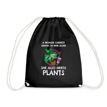 Cadeau de plantes de vigne - Sac de sport léger - noir - Devant