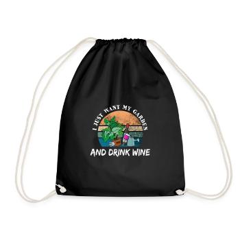 Cadeau de vin de boisson de jardin - Sac de sport léger - noir - Devant