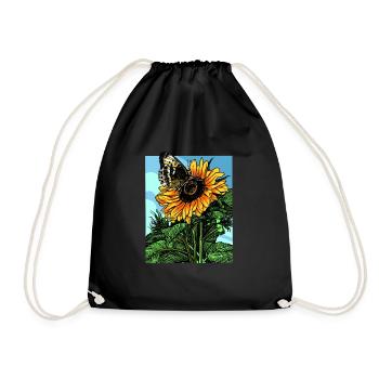 Cadeau papillon tournesol - Sac de sport léger - noir - Devant