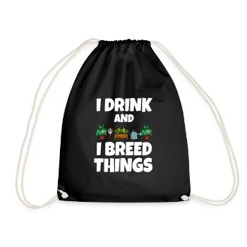Drink plant gift - Drawstring Bag - black - Front
