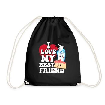 Milk Desserts Gift - Drawstring Bag - black - Front