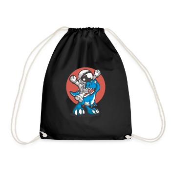 Un astronaute monte sur un cadeau Dino - Sac de sport léger - noir - Devant