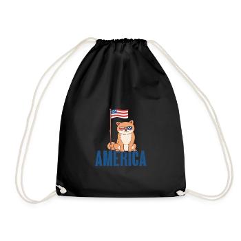 Lunettes de soleil pour chiens d’Amérique avec drapeau américain Drapeau des États-Unis - Sac de sport léger - noir - Devant