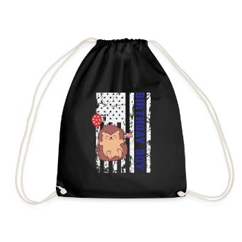Hedgehog America 4 juillet Birthday Boy - Sac de sport léger - noir - Devant