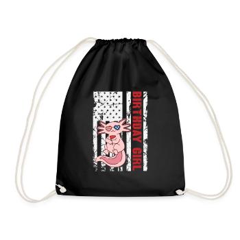 Axolotl America 4 juillet Birthday Girl - Sac de sport léger - noir - Devant